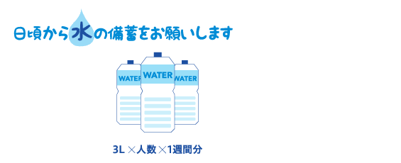 日頃から水の備蓄をお願いします